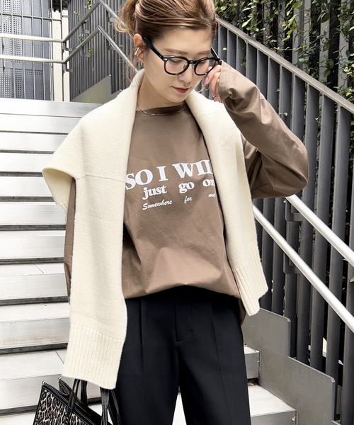 Spick & Span(スピックアンドスパン)の「コットンシルケットロゴロンT(Tシャツ/カットソー・レディース・ホワイト/モカ・FREE)」の14枚目の写真