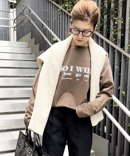 Spick & Span(スピックアンドスパン)の「コットンシルケットロゴロンT(Tシャツ/カットソー・レディース・ホワイト/モカ・FREE)」の15枚目の写真