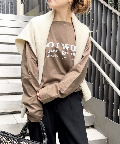 Spick & Span(スピックアンドスパン)の「コットンシルケットロゴロンT(Tシャツ/カットソー・レディース・ホワイト/モカ・FREE)」の16枚目の写真