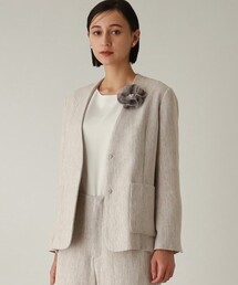 THE SHOP TK  | 【セレモニー/入卒/SETUP可】ミックスツイードノーカラージャケット(ノーカラージャケット)