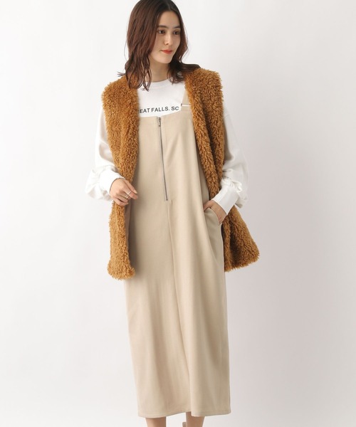 LEPSIM（レプシィム）の「2WAYウールライクジャンスカ　173661（ワンピース・レディース・ベージュ/ブラウン/チャコールグレー・FREE）」の3枚目の写真