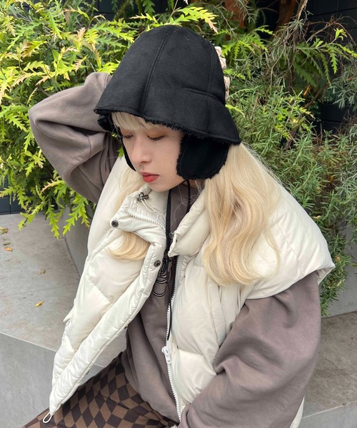 Casselini(キャセリーニ)の「Casselini(キャセリーニ)イヤマフ付きチューリップハット(ハット・レディース・ブラック/イエロー/ベージュ・FREE)」の2枚目の写真