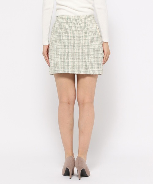 Love,Bonito(ラブボニート)の「レイン ツイード ミニスカート(スカート・レディース・ブラック/グリーン・LARGE/MEDIUM/SMALL/X-SMALL)」の13枚目の写真
