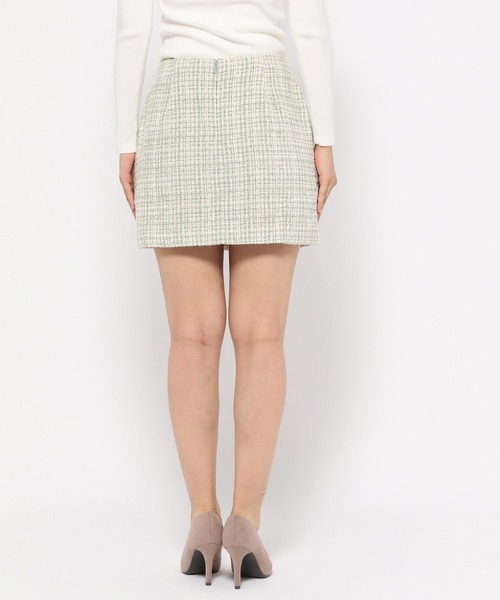 Love,Bonito(ラブボニート)の「レイン ツイード ミニスカート(スカート・レディース・ブラック/グリーン・LARGE/MEDIUM/SMALL/X-SMALL)」の14枚目の写真