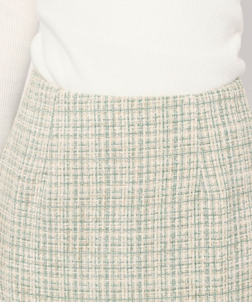 Love,Bonito(ラブボニート)の「レイン ツイード ミニスカート(スカート・レディース・ブラック/グリーン・LARGE/MEDIUM/SMALL/X-SMALL)」の16枚目の写真