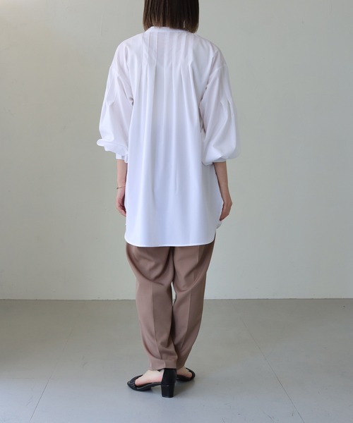 vingtrois（バントロア）の「【Vingtrois】ストライプタックボリュームブラウス（シャツ/ブラウス・レディース・イエロー/ネイビー/ピンク/オフホワイト/サックスブルー・M）」の11枚目の写真