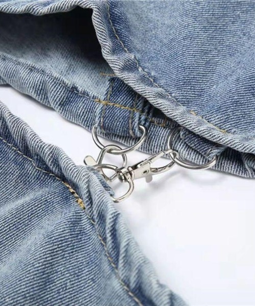 VIBGYOR（ヴィブジョー）の「膝魅せ''2WAY''デニムパンツ(TS)（デニムパンツ・レディース・ブラック/ブルー・MEDIUM/LARGE/X-LARGE）」の11枚目の写真