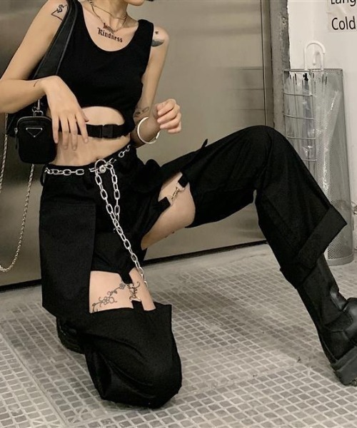 VIBGYOR（ヴィブジョー）の「膝魅せ''2WAY''デニムパンツ(TS)（デニムパンツ・レディース・ブラック/ブルー・MEDIUM/LARGE/X-LARGE）」の17枚目の写真