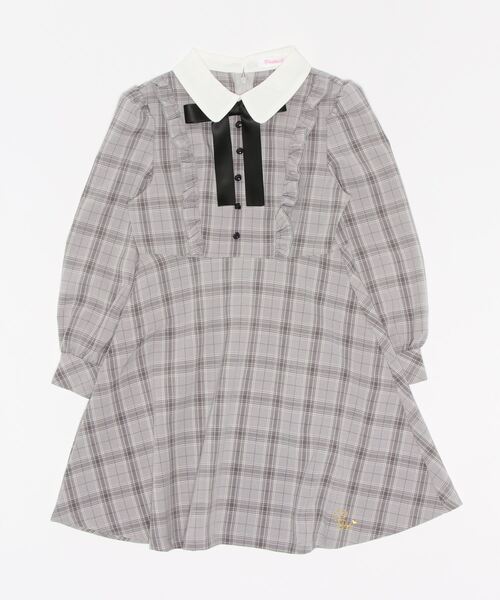 PINKHUNT（ピンクハント）の「PINKHUNT ホワイトカラー リボン付き ワンピース 7906K（ワンピース・キッズ・アッシュグレー/パープル・130cm/150cm/140cm/160cm/120cm）」の4枚目の写真