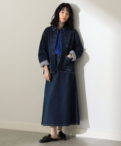 Demi-Luxe BEAMS(デミルクス ビームス)の「Demi-Luxe BEAMS / ストレッチ デニムジャケット(デニムジャケット・レディース・インディゴブルー・36/38)」の7枚目の写真