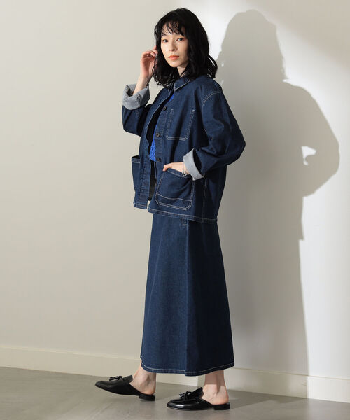 Demi-Luxe BEAMS(デミルクス ビームス)の「Demi-Luxe BEAMS / ストレッチ デニムジャケット(デニムジャケット・レディース・インディゴブルー・36/38)」の13枚目の写真