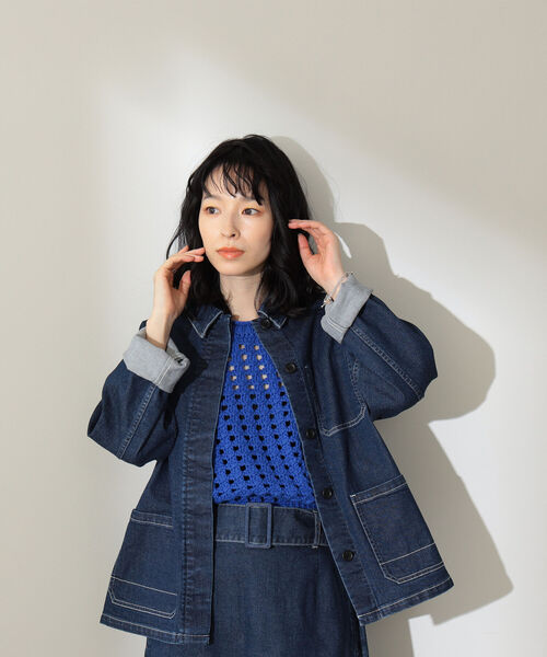 Demi-Luxe BEAMS(デミルクス ビームス)の「Demi-Luxe BEAMS / ストレッチ デニムジャケット(デニムジャケット・レディース・インディゴブルー・36/38)」の5枚目の写真