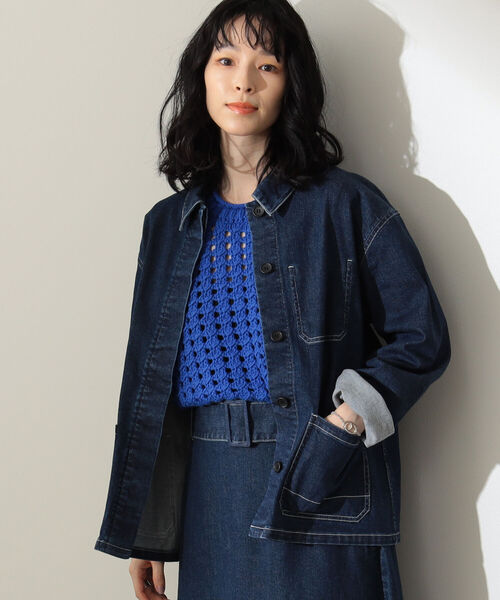 Demi-Luxe BEAMS(デミルクス ビームス)の「Demi-Luxe BEAMS / ストレッチ デニムジャケット(デニムジャケット・レディース・インディゴブルー・36/38)」の3枚目の写真