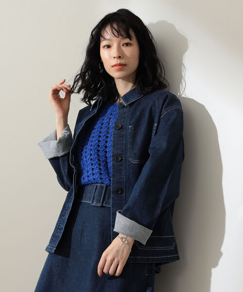 Demi-Luxe BEAMS(デミルクス ビームス)の「Demi-Luxe BEAMS / ストレッチ デニムジャケット(デニムジャケット・レディース・インディゴブルー・36/38)」の11枚目の写真