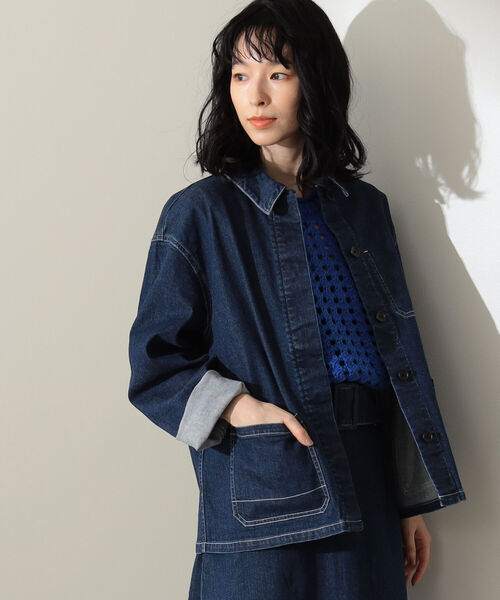 Demi-Luxe BEAMS(デミルクス ビームス)の「Demi-Luxe BEAMS / ストレッチ デニムジャケット(デニムジャケット・レディース・インディゴブルー・36/38)」の9枚目の写真