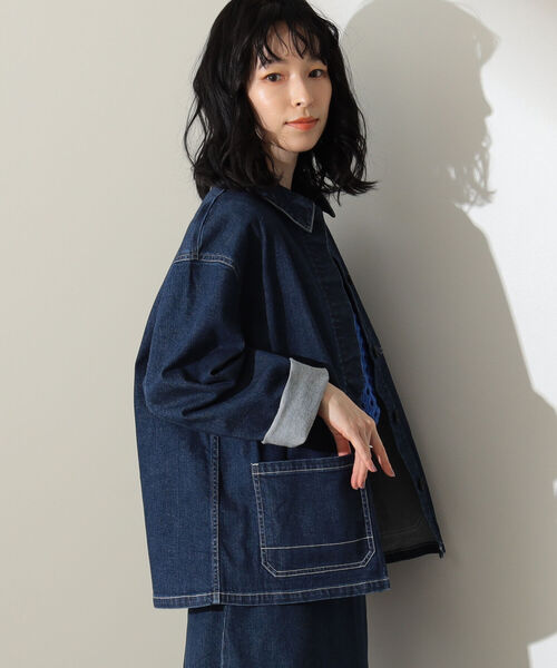 Demi-Luxe BEAMS(デミルクス ビームス)の「Demi-Luxe BEAMS / ストレッチ デニムジャケット(デニムジャケット・レディース・インディゴブルー・36/38)」の2枚目の写真