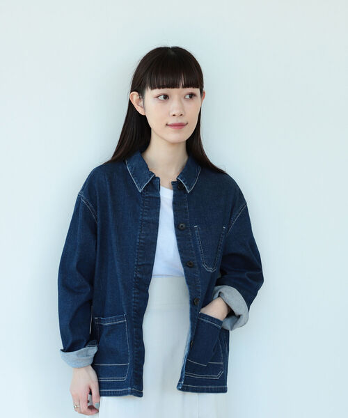 Demi-Luxe BEAMS(デミルクス ビームス)の「Demi-Luxe BEAMS / ストレッチ デニムジャケット(デニムジャケット・レディース・インディゴブルー・36/38)」の4枚目の写真