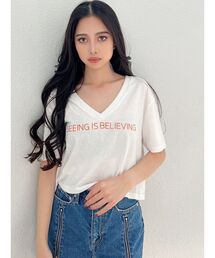 GYDA | VネックLOGO LOOSE SHORT Tシャツ(Tシャツ/カットソー)