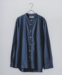 超長綿100/2シャンブレースタンドシャツ