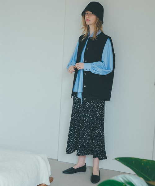 N.（N. Natural Beauty Basic）（エヌエヌナチュラルビューティーベーシック）の「【S Size Line】◆アシンメトリーマーメイドスカート（スカート・レディース・ブラック/グレー/ブルー/ドット・SMALL/MEDIUM）」の4枚目の写真