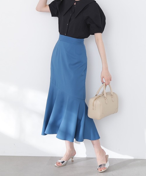 N.（N. Natural Beauty Basic）（エヌエヌナチュラルビューティーベーシック）の「【S Size Line】◆アシンメトリーマーメイドスカート（スカート・レディース・ブラック/グレー/ブルー/ドット・SMALL/MEDIUM）」の3枚目の写真