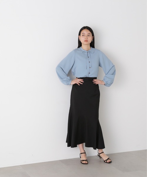 N.（N. Natural Beauty Basic）（エヌエヌナチュラルビューティーベーシック）の「【S Size Line】◆アシンメトリーマーメイドスカート（スカート・レディース・ブラック/グレー/ブルー/ドット・SMALL/MEDIUM）」の8枚目の写真