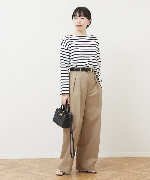 LEMINOR（ルミノール）の「《別注》【Leminor/ルミノア】For Lessage バスクシャツ：カットソー（Tシャツ/カットソー・レディース・ブラック/グリーン・3）」の7枚目の写真