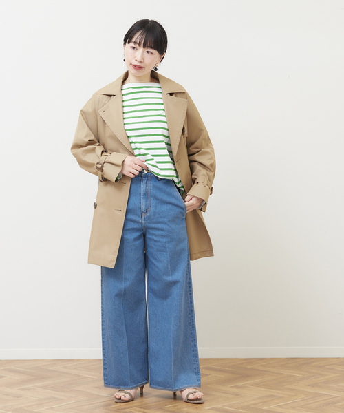 LEMINOR（ルミノール）の「《別注》【Leminor/ルミノア】For Lessage バスクシャツ：カットソー（Tシャツ/カットソー・レディース・ブラック/グリーン・3）」の4枚目の写真