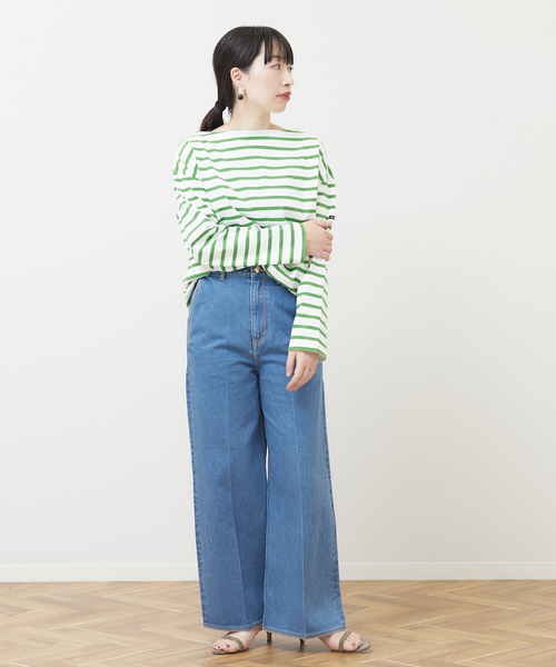 LEMINOR（ルミノール）の「《別注》【Leminor/ルミノア】For Lessage バスクシャツ：カットソー（Tシャツ/カットソー・レディース・ブラック/グリーン・3）」の12枚目の写真