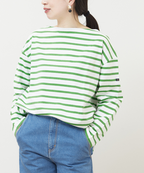 LEMINOR（ルミノール）の「《別注》【Leminor/ルミノア】For Lessage バスクシャツ：カットソー（Tシャツ/カットソー・レディース・ブラック/グリーン・3）」の21枚目の写真