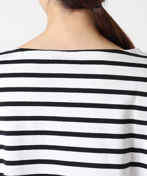 LEMINOR（ルミノール）の「《別注》【Leminor/ルミノア】For Lessage バスクシャツ：カットソー（Tシャツ/カットソー・レディース・ブラック/グリーン・3）」の5枚目の写真