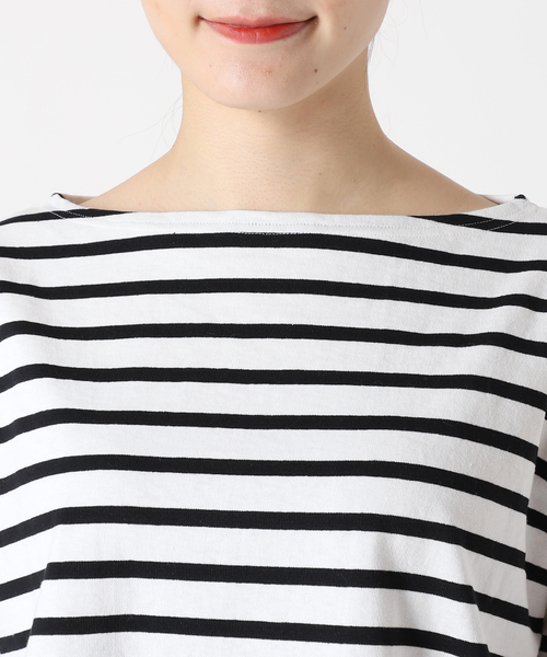 LEMINOR（ルミノール）の「《別注》【Leminor/ルミノア】For Lessage バスクシャツ：カットソー（Tシャツ/カットソー・レディース・ブラック/グリーン・3）」の13枚目の写真