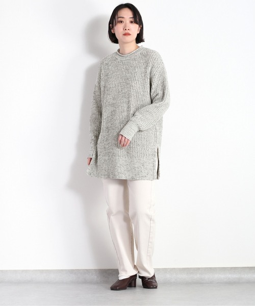 cepo(セポ)の「ミックスカラーロングニット(ニット/セーター・レディース・ブラック/オレンジ/グリーン・M)」の2枚目の写真