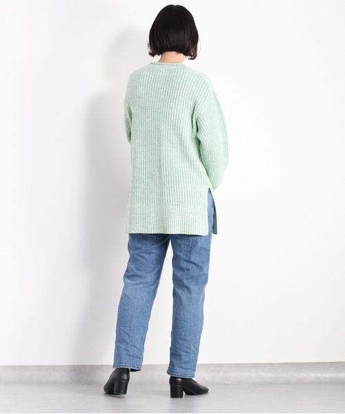 cepo(セポ)の「ミックスカラーロングニット(ニット/セーター・レディース・ブラック/オレンジ/グリーン・M)」の7枚目の写真