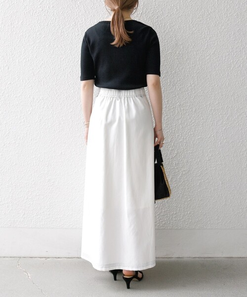 SHIPS any（シップス エニィ）の「SHIPS any:〈洗濯機可能〉テレコ リブ ハーフスリーブ TEE（Tシャツ/カットソー・レディース・ライトイエロー/ホワイト/その他/イエロー/ブラック/ブルー/ブラウン/ロイヤルブルー・ONE SIZE）」の11枚目の写真