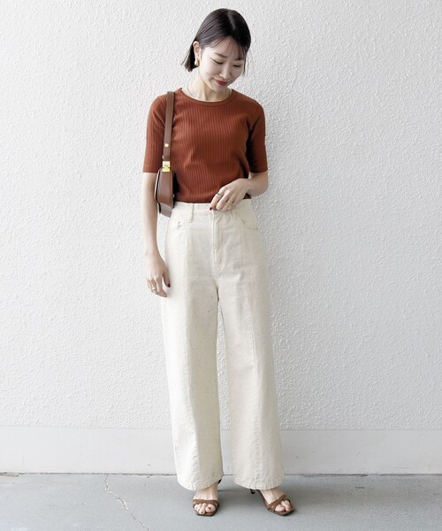 SHIPS any（シップス エニィ）の「SHIPS any:〈洗濯機可能〉テレコ リブ ハーフスリーブ TEE（Tシャツ/カットソー・レディース・ライトイエロー/ホワイト/その他/イエロー/ブラック/ブルー/ブラウン/ロイヤルブルー・ONE SIZE）」の20枚目の写真