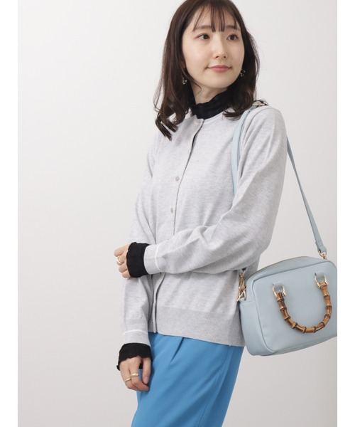 Te chichi TERRASSE(テチチテラス)の「バイカラーラインクルーカーディガン(カーディガン/ボレロ・レディース・ネイビー/イエロー/グレー・フリ-)」の2枚目の写真