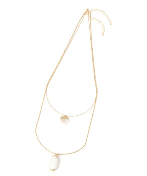 BAYFLOW（ベイフロー）の「シェル2連ネックレス（ネックレス・レディース・ライトグレー/イエロー・FREE）」の5枚目の写真