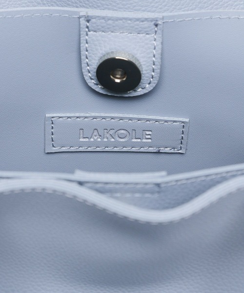 LAKOLE（ラコレ）の「2WAY横型トートバッグ / 190296（ショルダーバッグ・レディース・ライトブルー/ブラック/グレイッシュベージュ・FREE）」の6枚目の写真