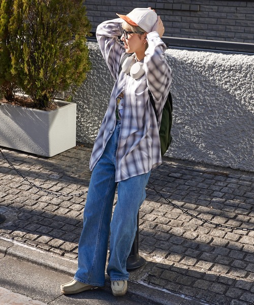 CIAOPANIC TYPY(チャオパニックティピー)の「オンブレチェックオーバーサイズレギュラーカラーシャツ(シャツ/ブラウス・メンズ・ホワイト/ブラック/イエロー/ブルー・M/L)」の13枚目の写真