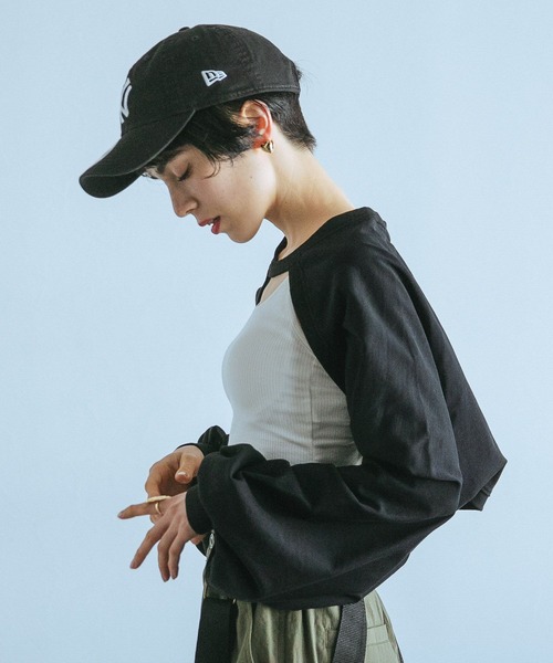 PAGEBOY（ページボーイ）の「ネックストラップカットボレロ（Tシャツ/カットソー・レディース・ブラック/オフホワイト/アクア・FREE）」の7枚目の写真