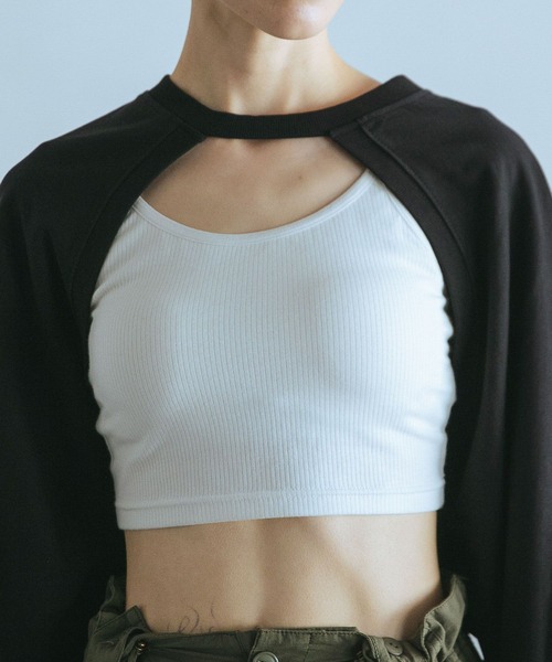 PAGEBOY（ページボーイ）の「ネックストラップカットボレロ（Tシャツ/カットソー・レディース・ブラック/オフホワイト/アクア・FREE）」の19枚目の写真