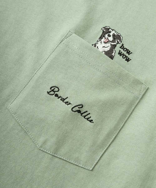 make a ray!（メイク ア レイ！）の「【POWER TO THE PEOPLE/パワー トゥザ ピープル】ビッグシルエット ヘビーウェイト 猫＆犬 ワンポイント刺繍 ポケット付き 半袖Tシャツ/ユニセックス（Tシャツ/カットソー・レディース・ブラック系その他/オフホワイト/ブラック/ミント/ホワイト/レモンイエロー・M/L）」の14枚目の写真