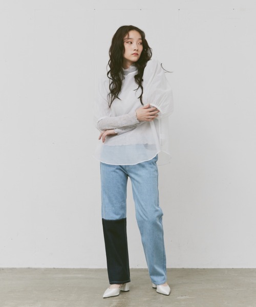 FEKETE(フェケテ)の「SEE-THROUGH PUFF SLEEVE BLOUSE / シースルーパフスリーブブラウス(シャツ/ブラウス・レディース・ホワイト/ブラック/ミント・FREE)」の14枚目の写真