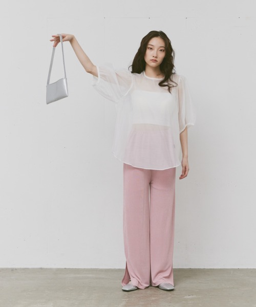 FEKETE(フェケテ)の「SEE-THROUGH PUFF SLEEVE BLOUSE / シースルーパフスリーブブラウス(シャツ/ブラウス・レディース・ホワイト/ブラック/ミント・FREE)」の8枚目の写真