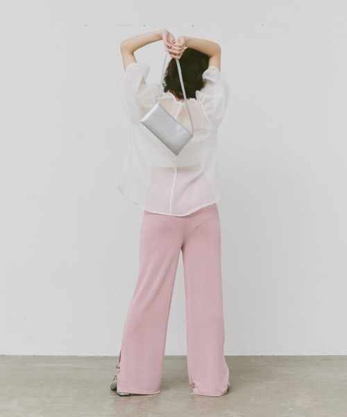 FEKETE(フェケテ)の「SEE-THROUGH PUFF SLEEVE BLOUSE / シースルーパフスリーブブラウス(シャツ/ブラウス・レディース・ホワイト/ブラック/ミント・FREE)」の10枚目の写真