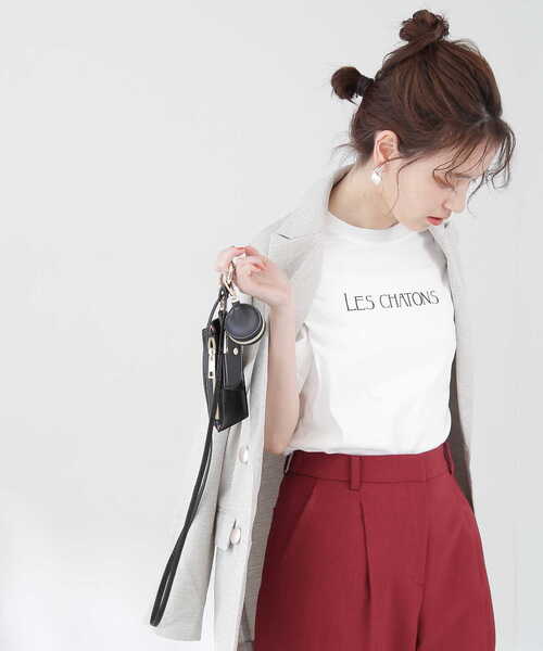 N.(N. Natural Beauty Basic)(エヌエヌナチュラルビューティーベーシック)の「クラシックフォントTシャツ(Tシャツ/カットソー・レディース・ホワイト/ホワイト系その他/ベージュ/パープル・MEDIUM)」の6枚目の写真