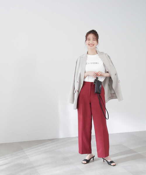 N.(N. Natural Beauty Basic)(エヌエヌナチュラルビューティーベーシック)の「クラシックフォントTシャツ(Tシャツ/カットソー・レディース・ホワイト/ホワイト系その他/ベージュ/パープル・MEDIUM)」の8枚目の写真