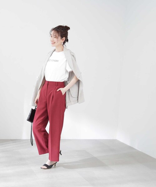 N.(N. Natural Beauty Basic)(エヌエヌナチュラルビューティーベーシック)の「クラシックフォントTシャツ(Tシャツ/カットソー・レディース・ホワイト/ホワイト系その他/ベージュ/パープル・MEDIUM)」の9枚目の写真