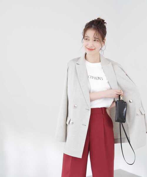 N.(N. Natural Beauty Basic)(エヌエヌナチュラルビューティーベーシック)の「クラシックフォントTシャツ(Tシャツ/カットソー・レディース・ホワイト/ホワイト系その他/ベージュ/パープル・MEDIUM)」の11枚目の写真